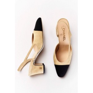 Chanel Slingback Ayakkabı Süet Deri