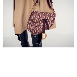 Dior Saddle Bag Burgundy 