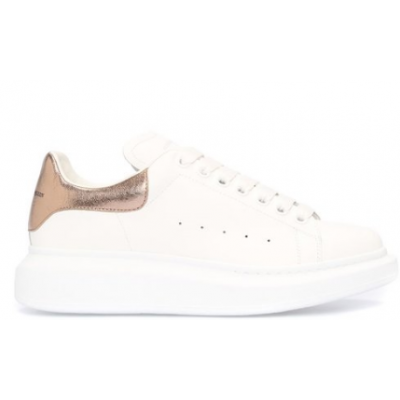 ALEXANDER MCQUEEN Gold Logolu Kadın Deri Sneaker