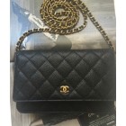 Chanel Wallet on Chain Caviar Gold Chain WOC Black Crossbody Bag