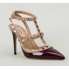 Valentino Rockstud Bordo Topuklu Ayakkabı / 10 mm 